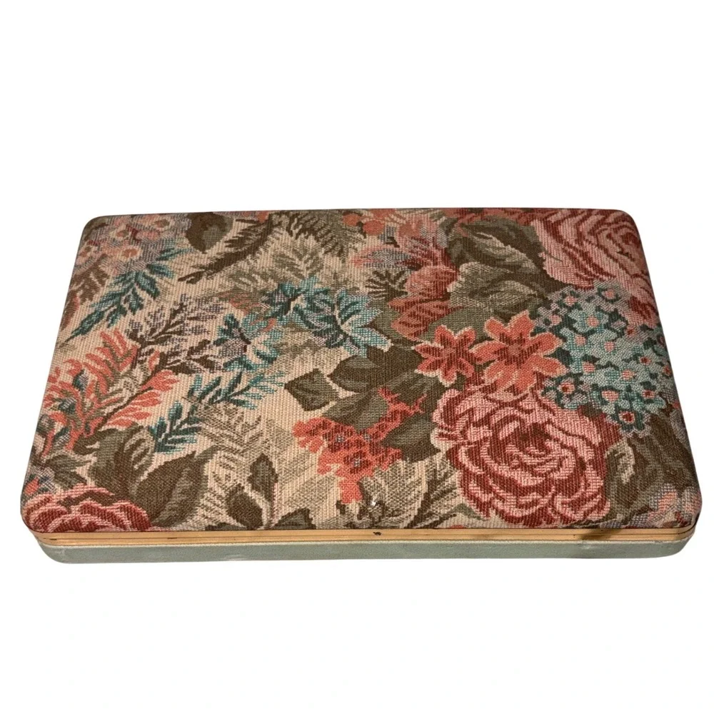 Floral Jewelry Box with Trinket Box Organizer Retro Vanity Storage Cottagecore